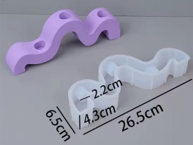 Molde silicona portavela triple ondulado